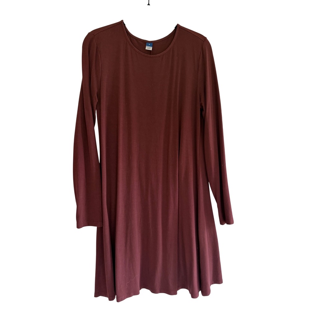 Old Navy Womens Burgundy Long Sleeve Swing Mini‎ Dress Maroon Size M